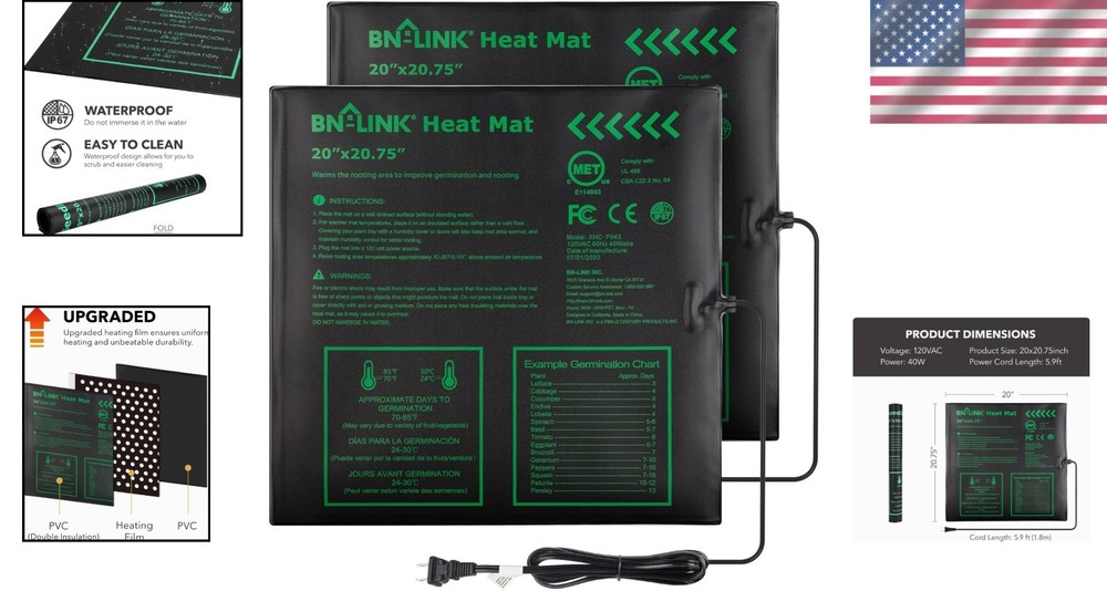 Durable Seed Warming Pad 20x20 Hydroponic Heating