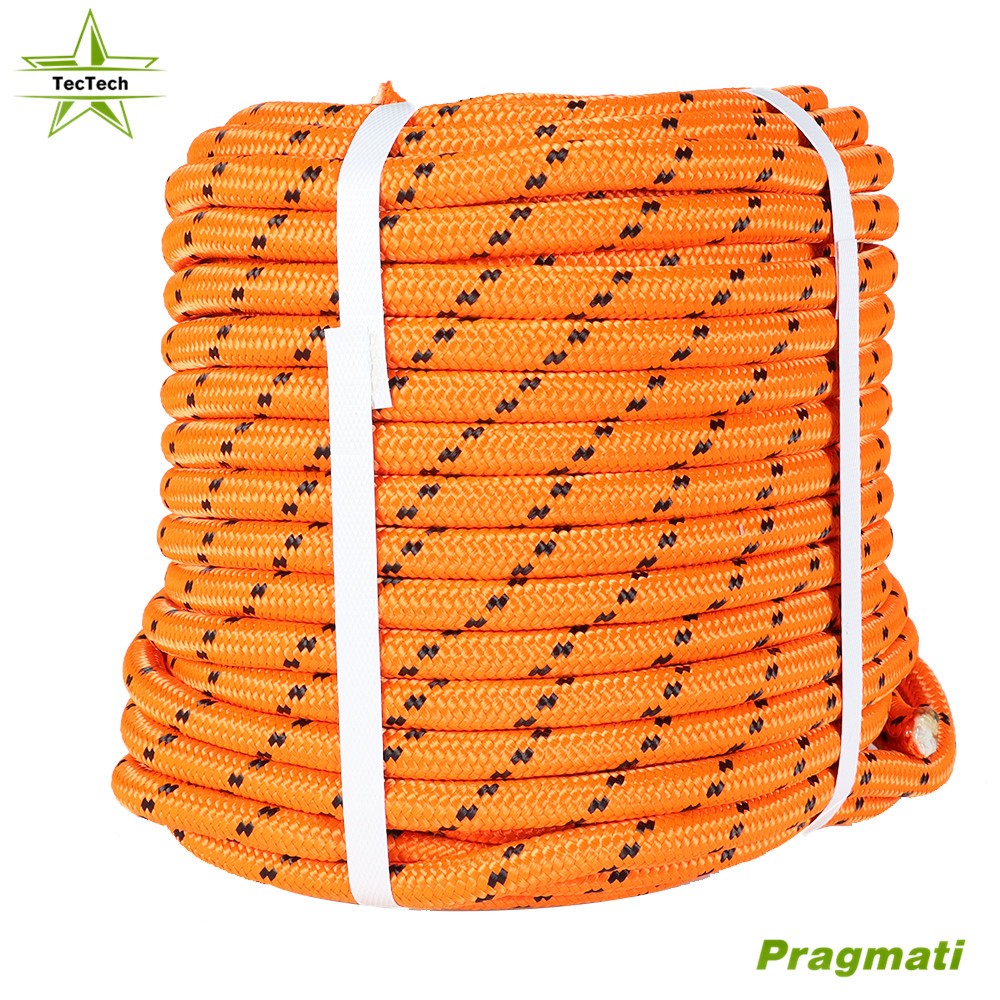 1/2inch × 200ft Double Braid Polyester Rope Arborist Bull Tree Rigging Orange