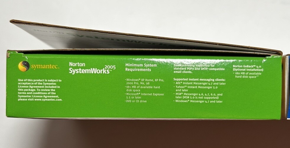 Symantec 2005 Norton SystemWorks, AntiSpam, Personal Firewall WINDOWS XP Home/Me