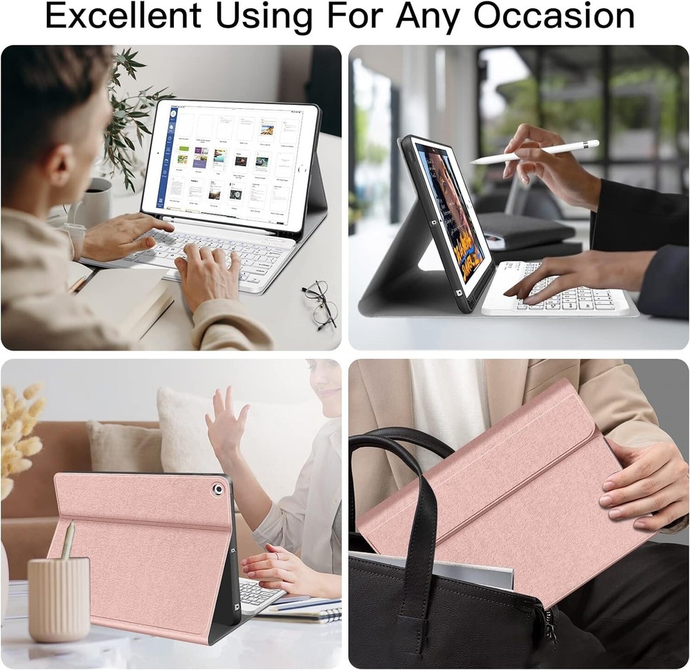 Juqitech iPad 7, 8, 9th Gen Case 10.2" Wireless Magnetic Keyboard - OPEN BOX