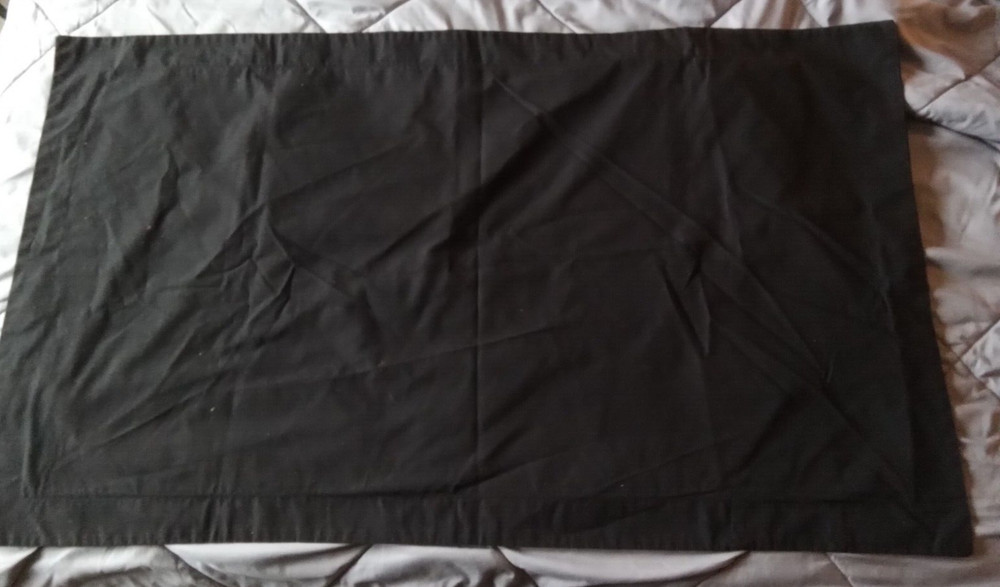 PAIR OF SOLID BLACK KING PILLOW SHAMS/PILLOW COVERS
