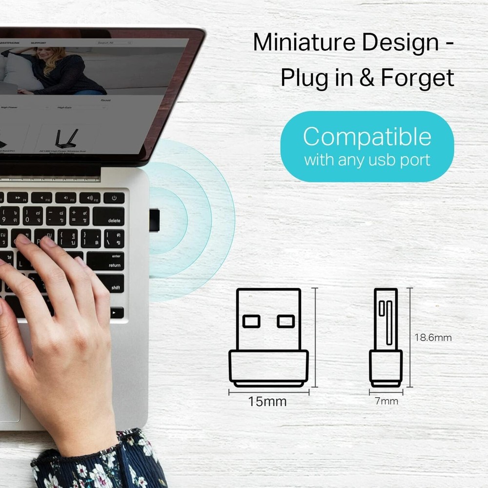 Compact Dual Band AC600 WiFi USB Adapter - Quick Setup for Windows & Mac