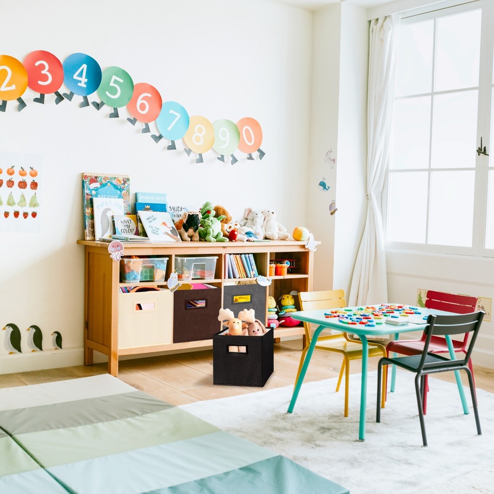 Superio Fabric Organizing Bin, 11" Brown Fabric Cube 6-Pack