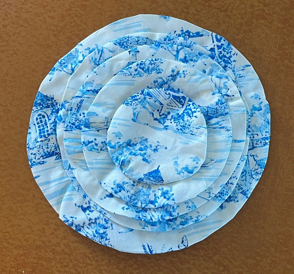 Bowl Covers Williamsburg "Annabella" Pattern & Set of 5