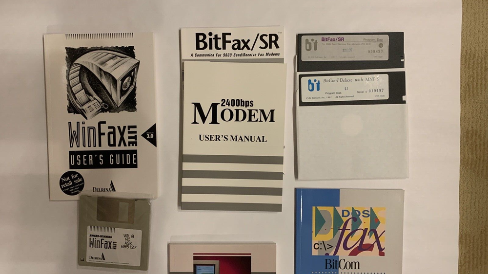 Vintage Computer Bundle - Internal Modem, Miscellaneous Software, Manuals