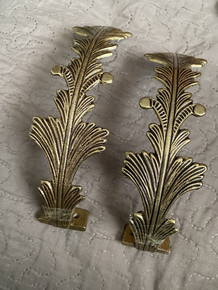 Vintage Brass Curtain Tie Backs Hooks