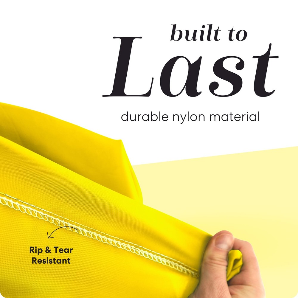 Nylon Laundry Bag Locking Drawstring Closure Machine Washable Yellow 1 Bag