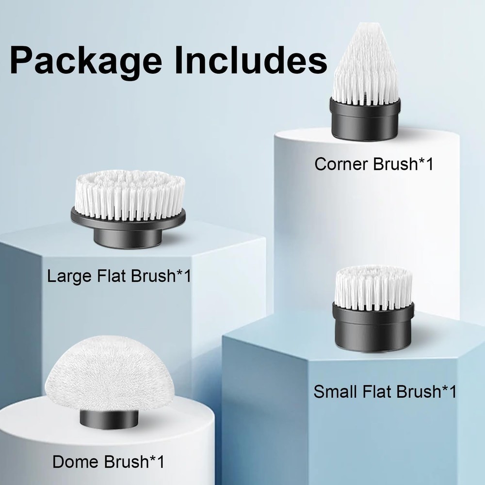 Electric Spin Scrubber Replaceable Brush Heads Set, 4 Pack Cordless Spin Scrubbe