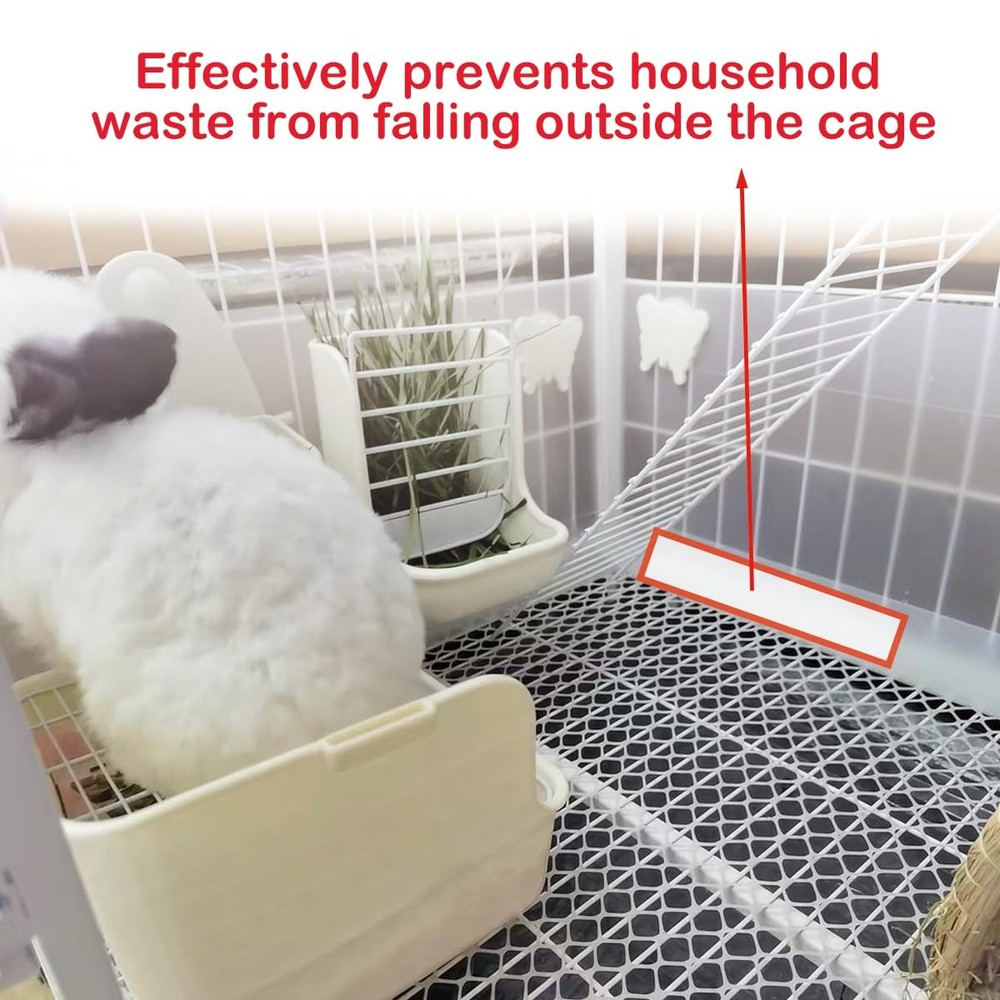 4 Pcs Rabbit Litter Box Shield Guard，Foldable Rabbit Cage Clear Baffles Easy ...