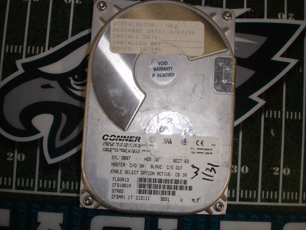 Vintage Conner 1.05GB Hard Drive