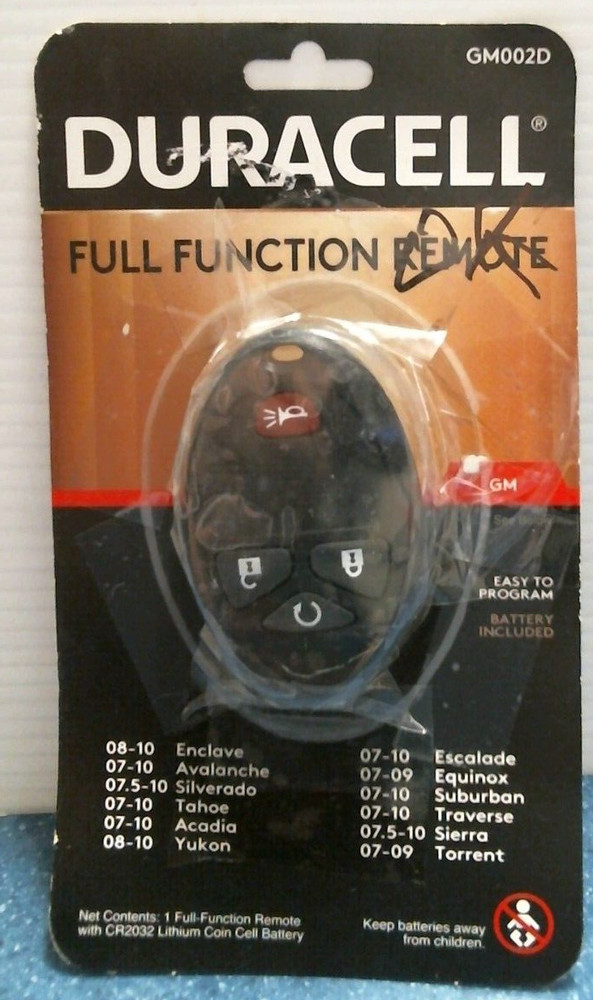 Duracell Full Function Remote For GM Vehicles (GM002D) FS