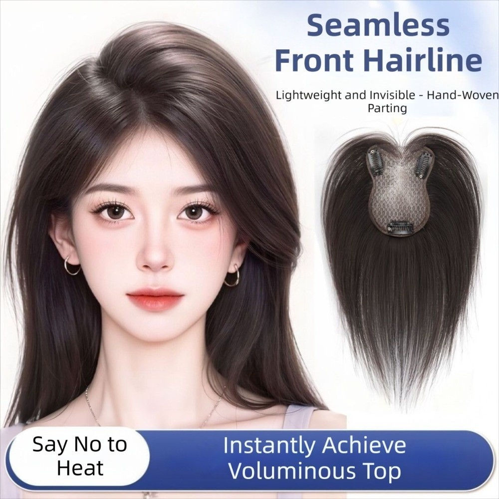 Straight Bangs Replacement Patch  Top of The Head Increase