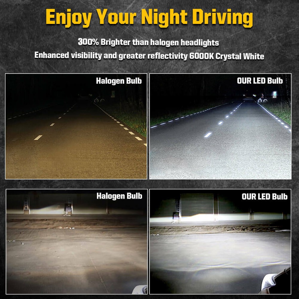 4x LASFIT 9005 H11 LED Headlight Bulbs Conversion Kit High Low Beam Bright White