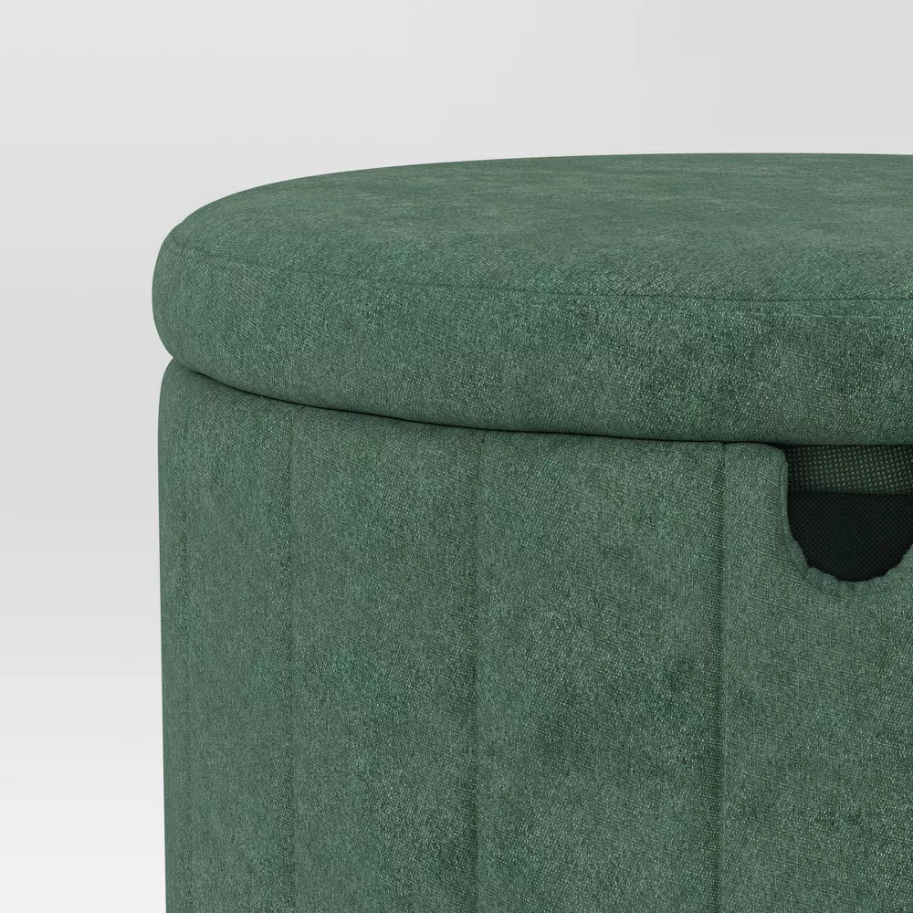 Folding Round Storage Ottoman Green - Room Essentials