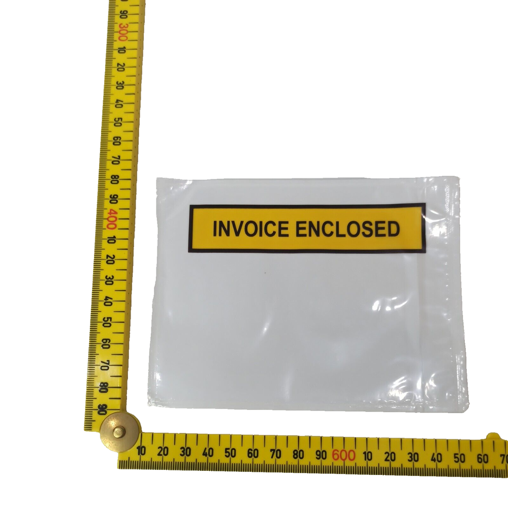 100pcs Invoice Envelope Document Enclosed Pouch 115x150mm White Clear Sticker