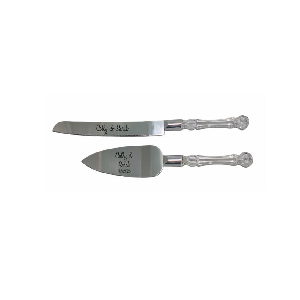 Personalized Engraved Wedding Cake Knife Server Set, Wedding Table Decor