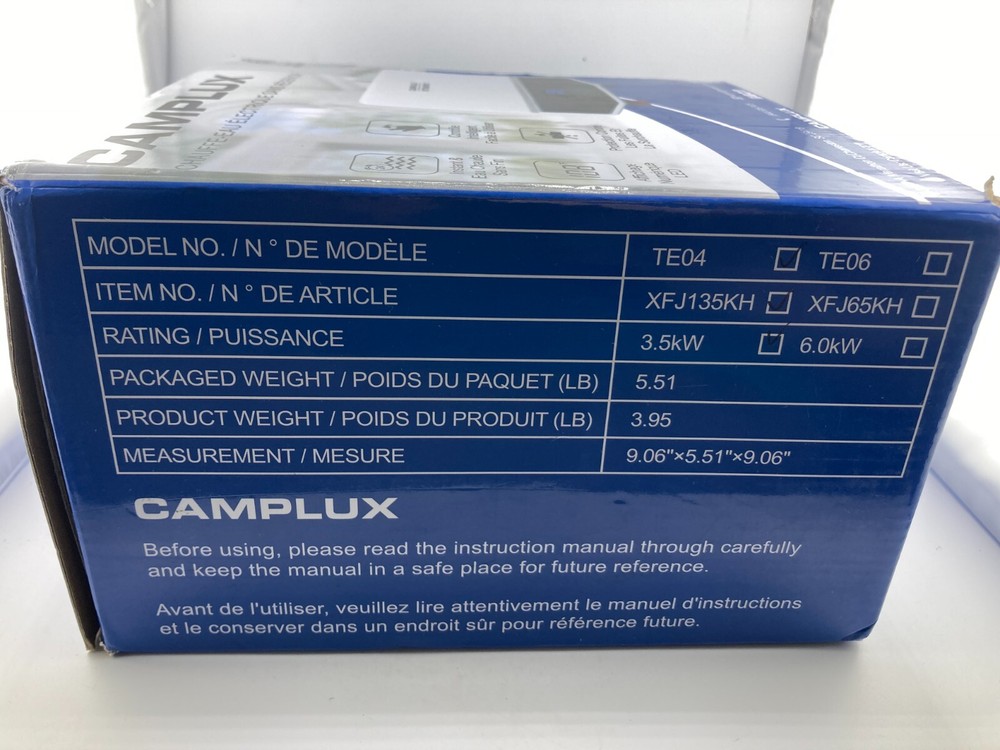 Camplux TE06 Electric Tankless Point Of Use LED Display Residential Water Heater