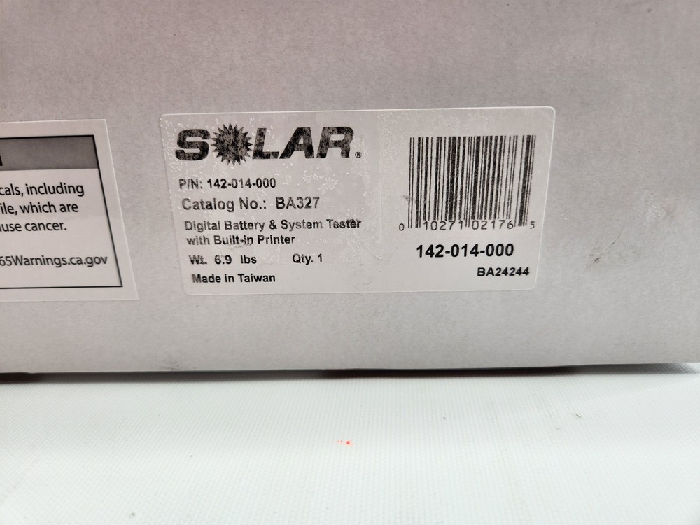 SOLAR BA327 CCA Electronic Battery and System Tester with Printer 142-014-000