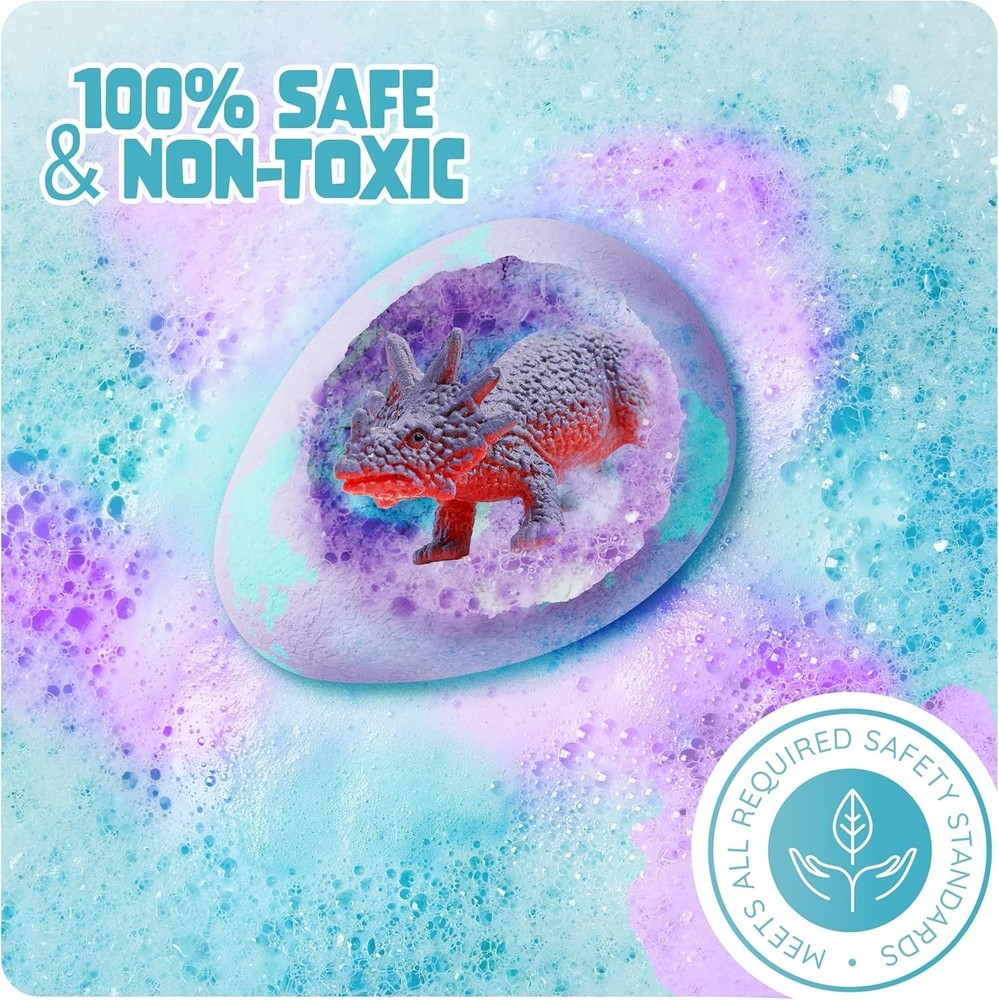 Dino Egg Bath Bombs for Kids - Easter Basket Stuffers - Kid Baths Bomb with S...