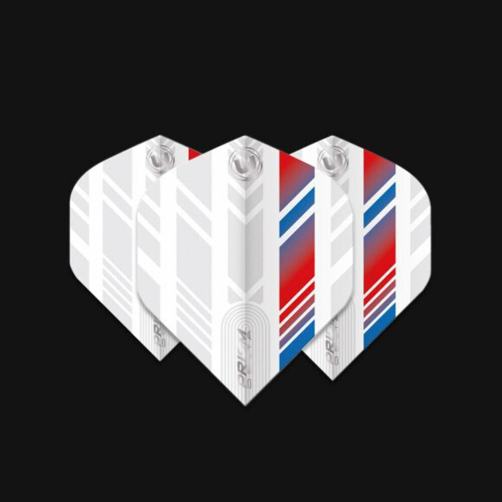 Winmau Prism Delta Standard Dart Flight - White with Blue & Red Gradient