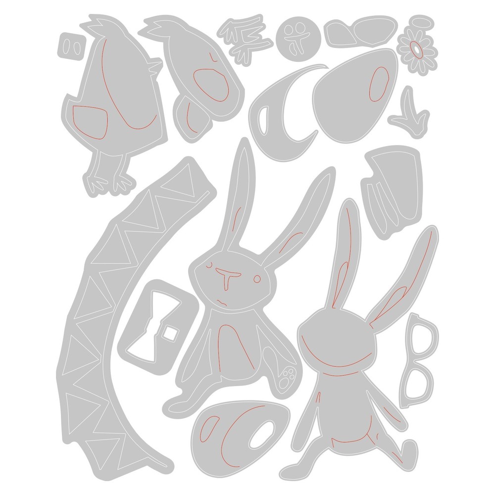Tim Holtz "VAULT BUNNY + CHICK" Spring Easter Sizzix Thinlits Cutting Dies 2024