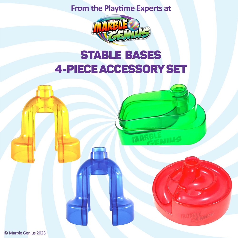 Marble Genius Stable Bases, 4pcs Run Accessory Set Medium, Multicolor