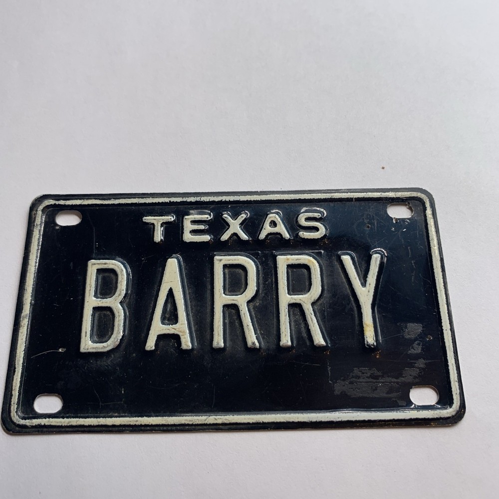 Vtg Bicycle License Plate Barry