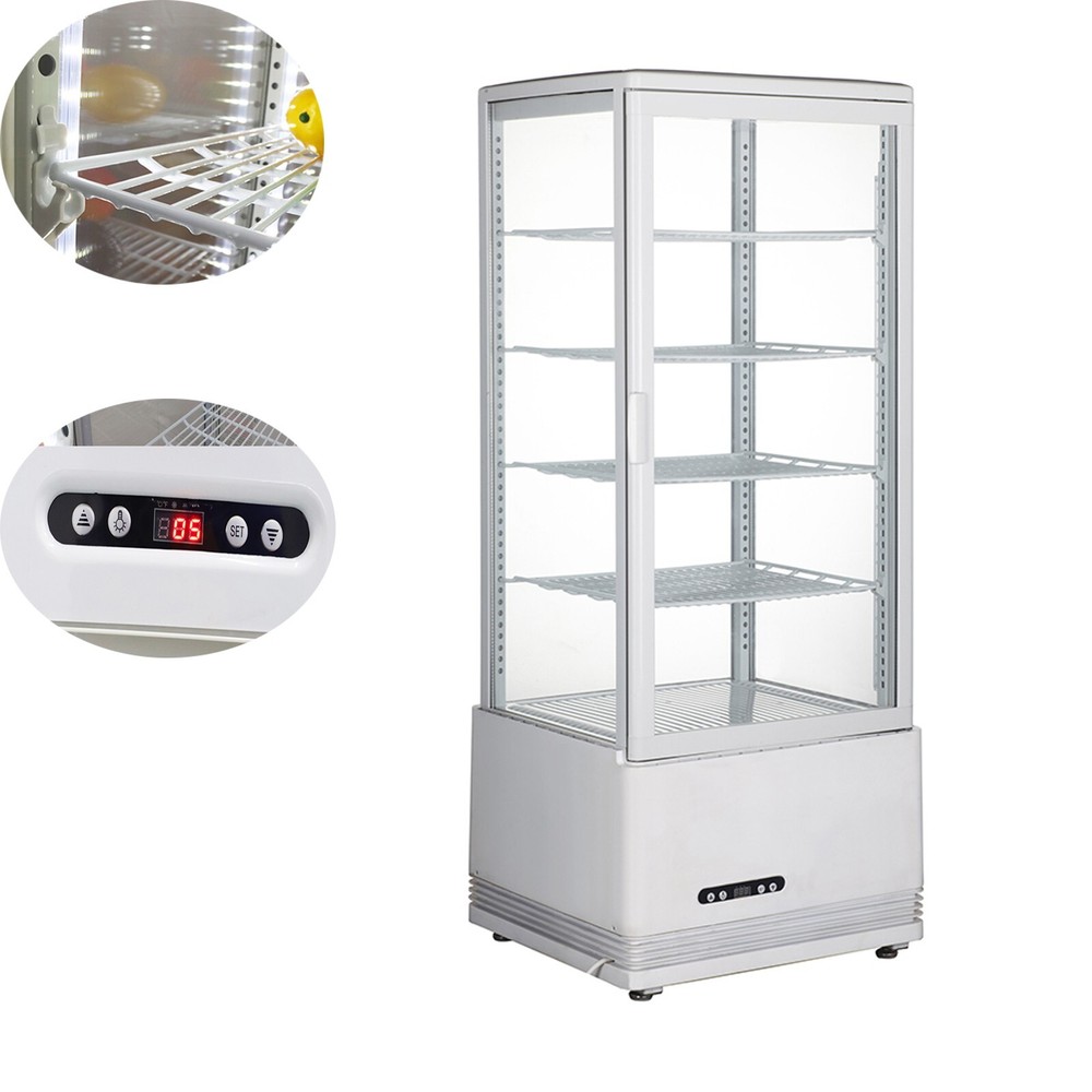 Glass Refrigerated Cake Fruit Display Case 5 Layers Automatic Defrost 110V