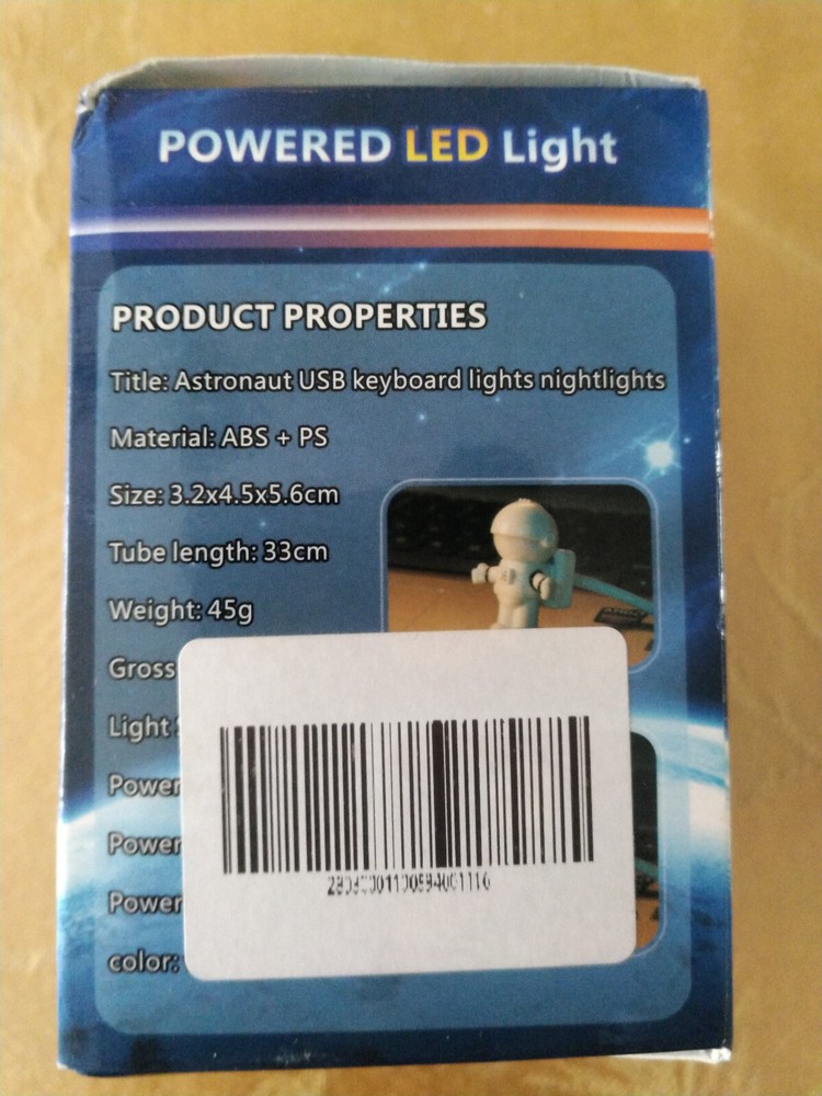 USB Astro Light Keyboard Night Light Flexible Lead Astronaut Laptop PC Notebook