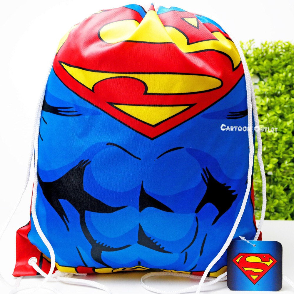 Dc Comics Superman Superhero String Backpack School Gym Drawstring Bag Rucksack