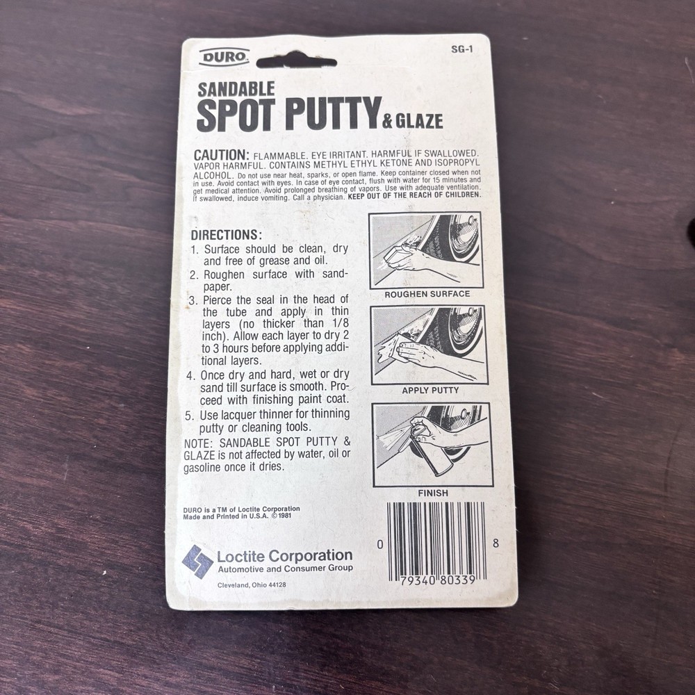 Vintage Duro Sandable Spot Putty