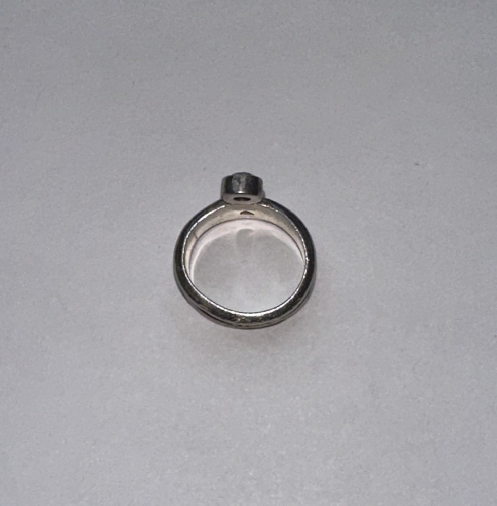 Vintage 925 Sterling Silver Double Blue Stone Ring