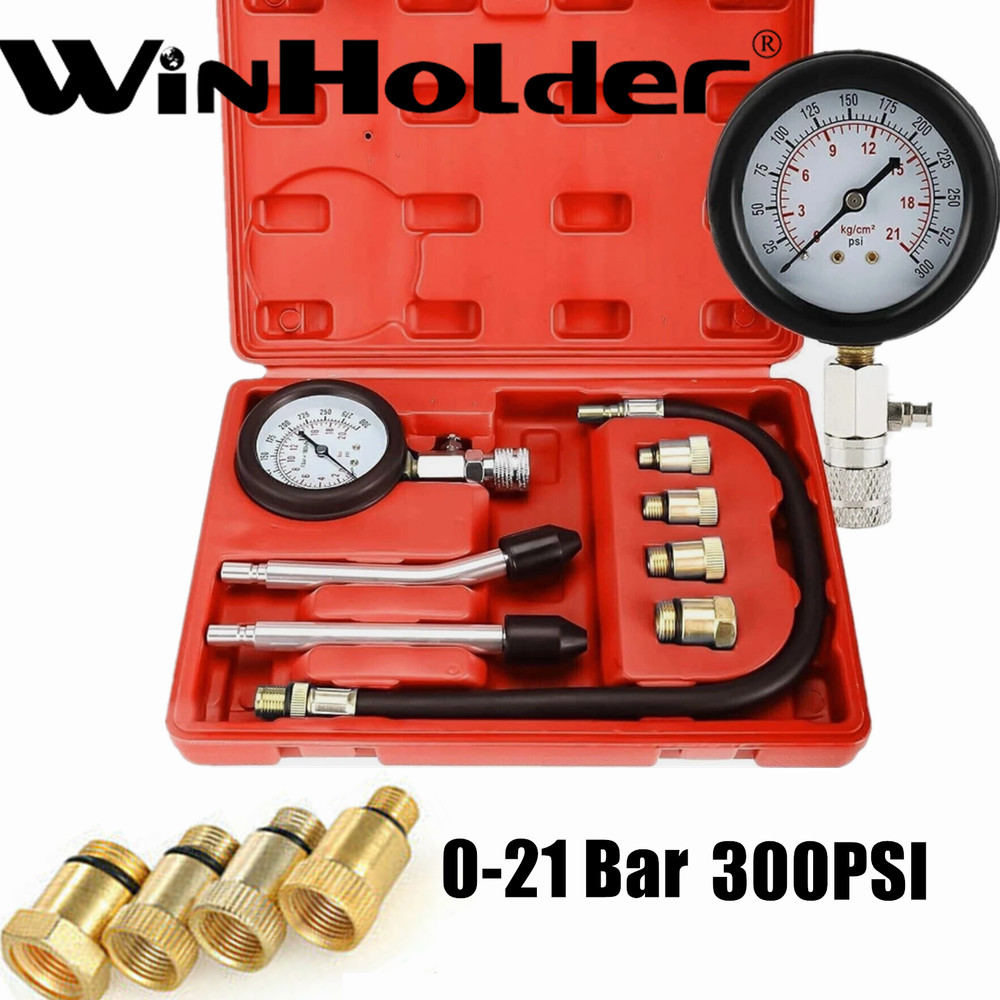 Moto Engine Cylinder Compression Gauge Tester Kit Gas Engine Diagnostic Tool US