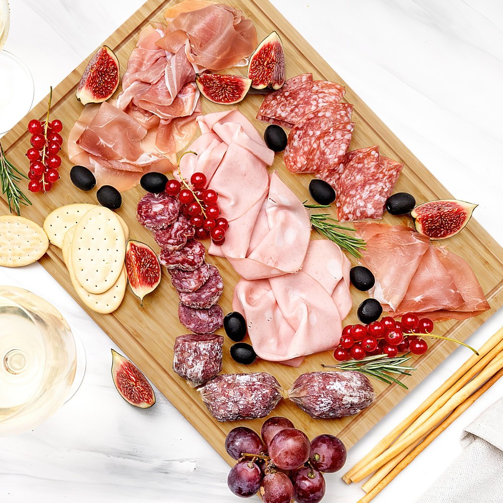 Premium Bamboo Chopping Board, Rectangular 24x18" for Vegetables, Meat & Cheese