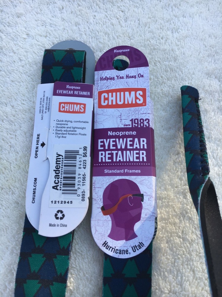 NWT Chums two eyewear retainers, neoprene, fits most frames