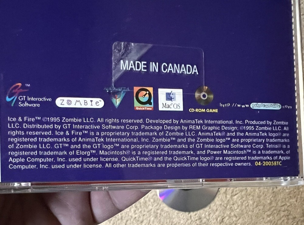 Ice & Fire PC Cd-Rom 1995 Zombie GT Interactive - 3D Action & Adventure