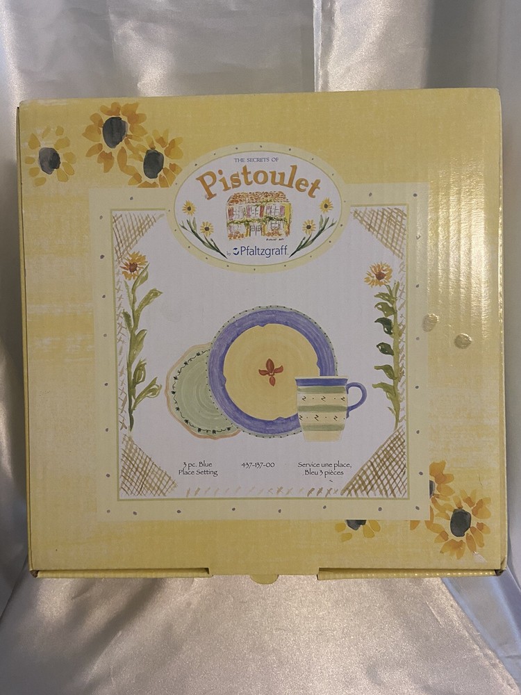 pistoulet pfaltzgraff Three-piece blue place setting New