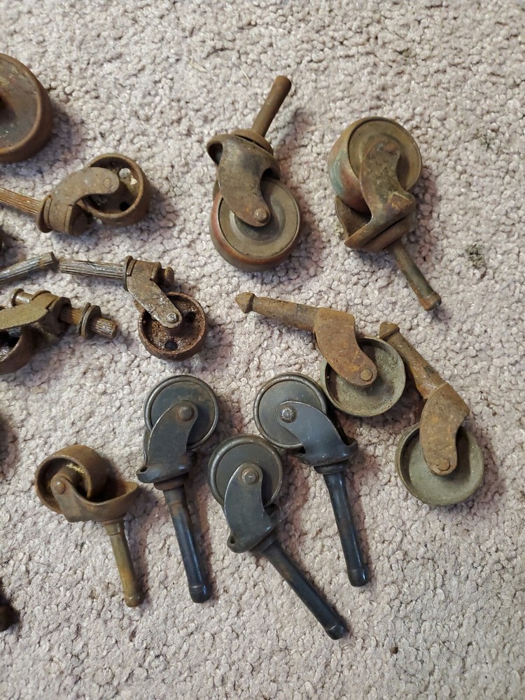 20 Vintage Assorted All Metal Casters