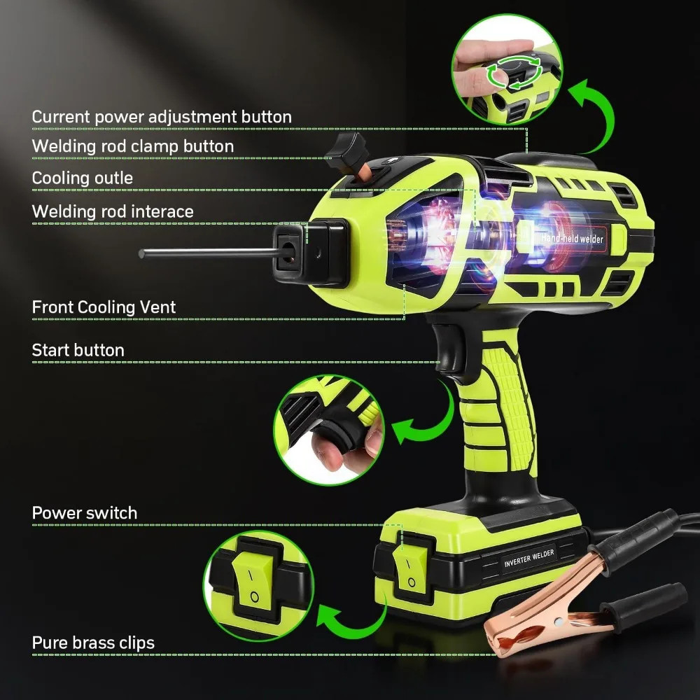 Handheld Welding Machine 110V Portable Welder Gun IGBT Inverter Variable Current