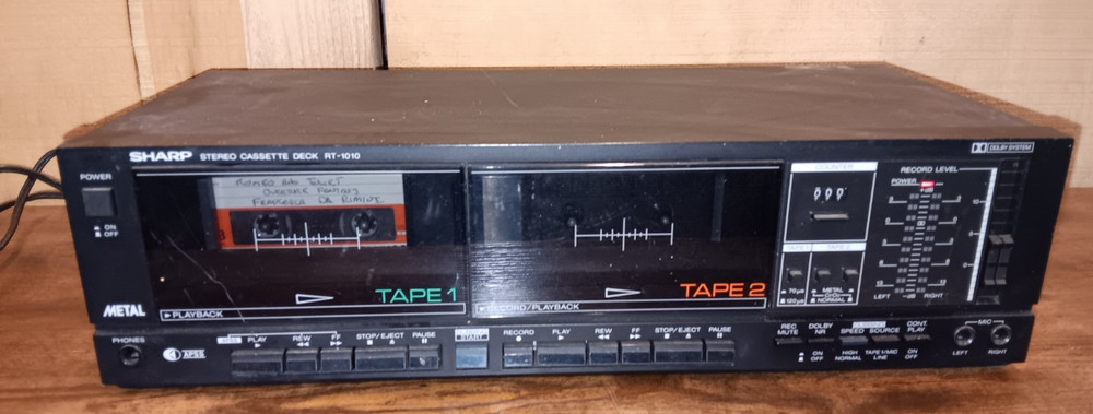 Vintage SHARP Stereo Double Casette Deck RT-1010