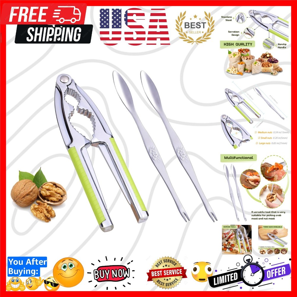 Nut Cracker, Nutcracker, Seafood Tools, Walnut Cracker for All Nuts, Heavy Du...