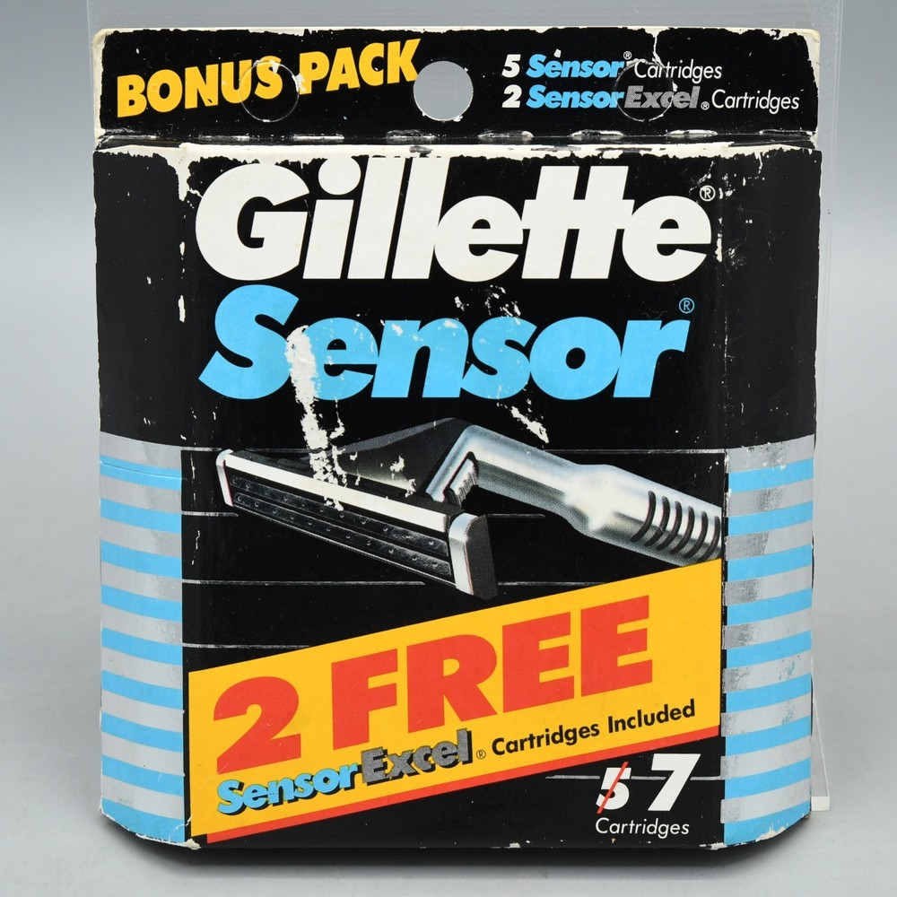 Gillette Sensor Cartridge 5 plus 2 Sensor Excel Refill Pack Vintage 1998 NEW
