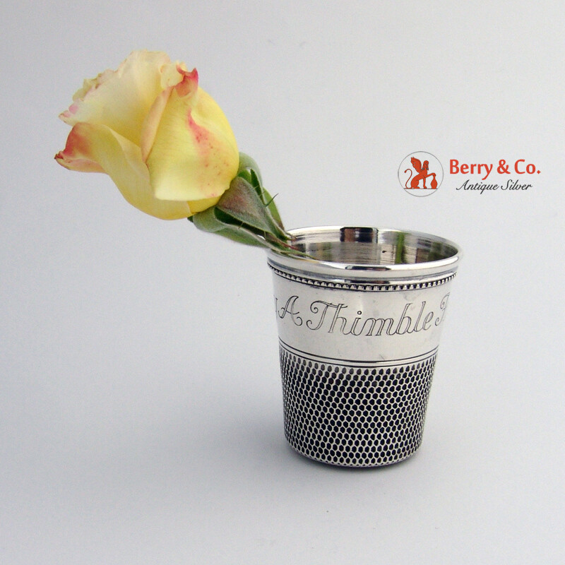Only a Thimble Full Shot Cup Sterling Silver Thomae 1940 No Monograms