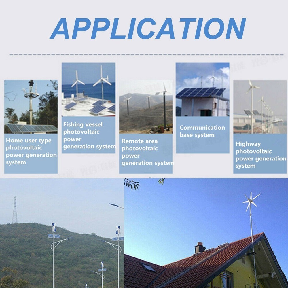 [2 Sets] 3000W 48V Wind Turbine Windgenerator & MPPT Charge Controller Windmill