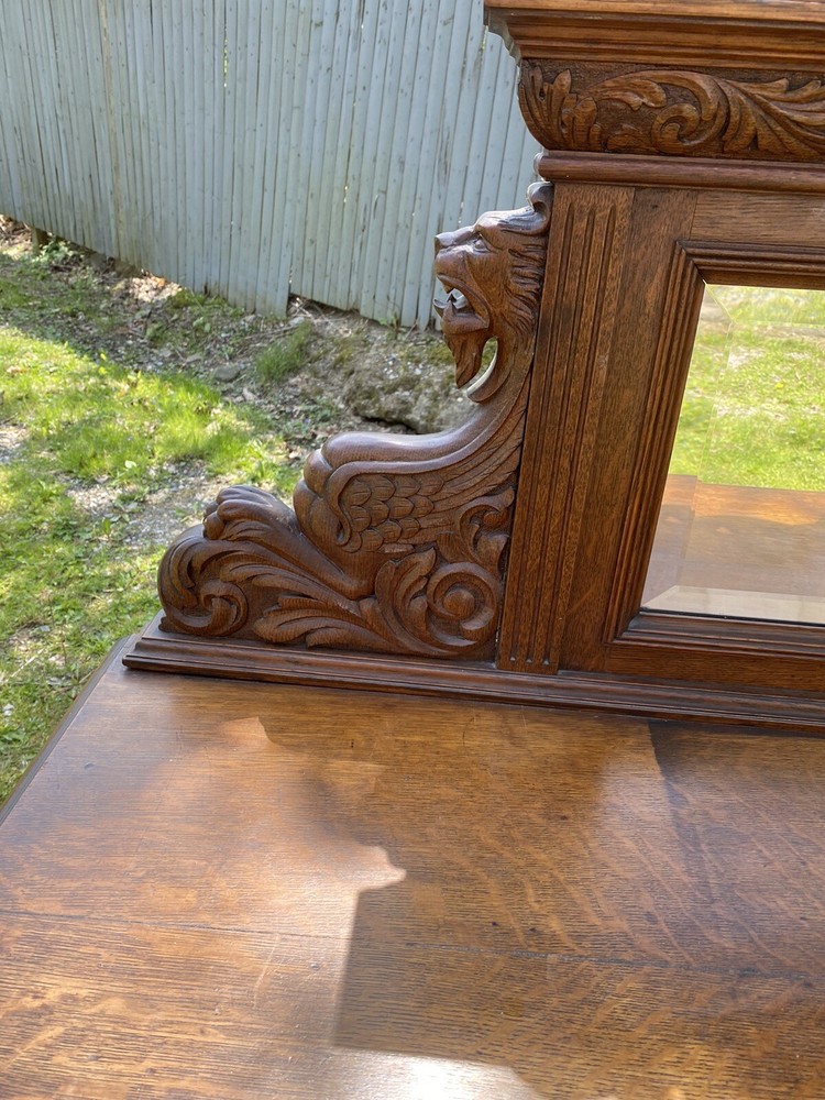 R.J. HORNER WINGED GRIFFIN OAK SERVER