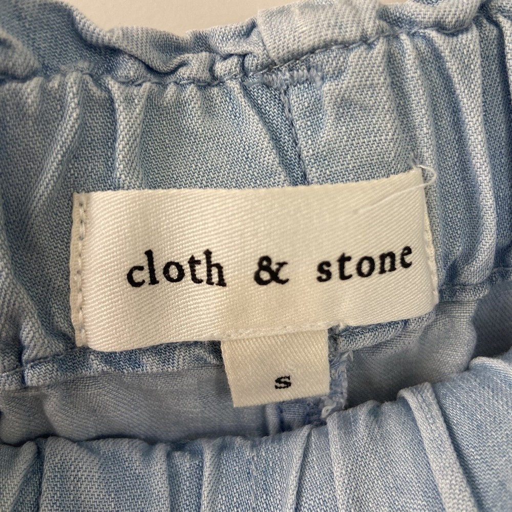 Cloth & Stone Blue Chambray Lyocell Paperbag Pants Pull On Small Coastal