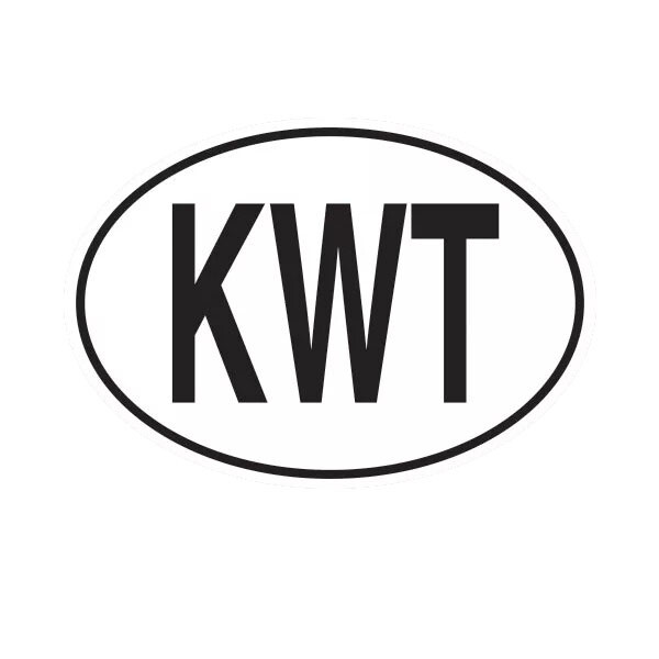 KWT Kuwait Country Code Oval Sticker Decal