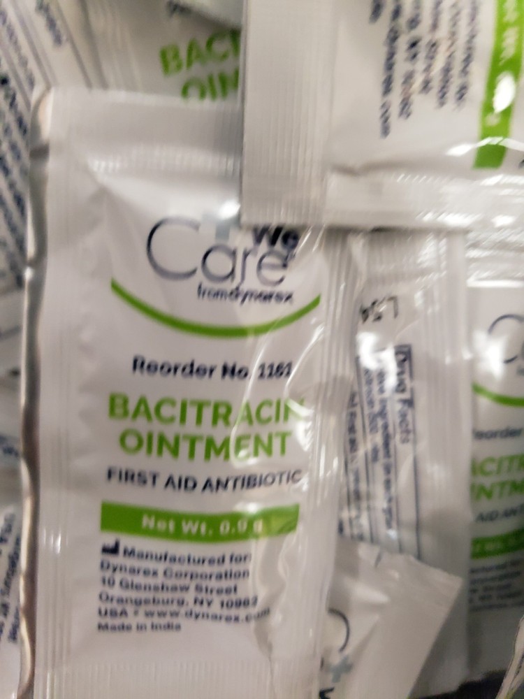 Bacitracin Ointment First Aid Antibiotic Cuts, Scraps, Burns, 144pc/box