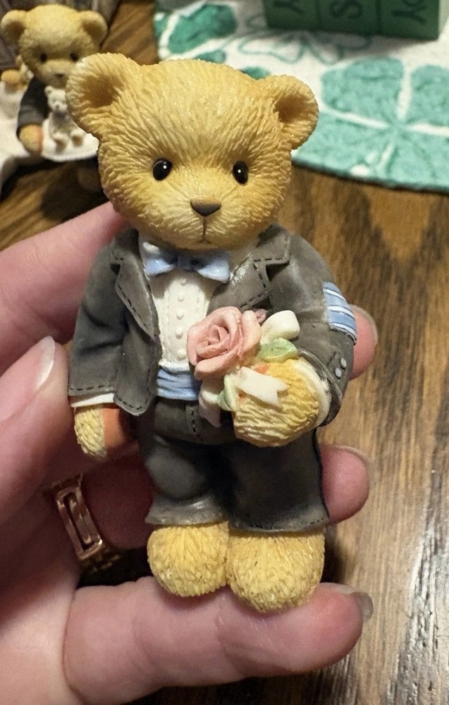Cherished Teddies Complete Wedding Set With Boxes.
