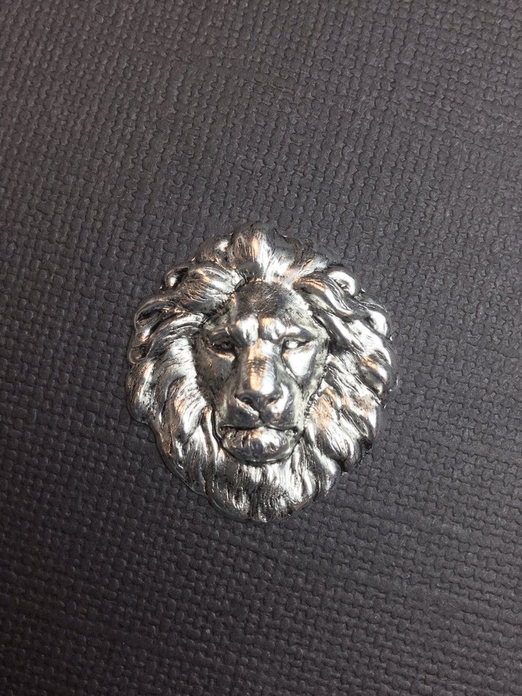 45054 - 2 Pc. Medium Lion Head Jewelry Finding Matte Silver Oxidized